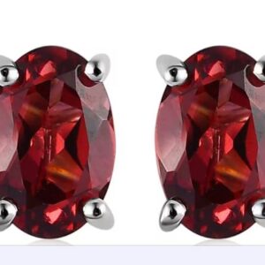 Garnet stud earring