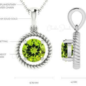 Peridot necklace for women