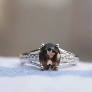 Smoky topaz ring